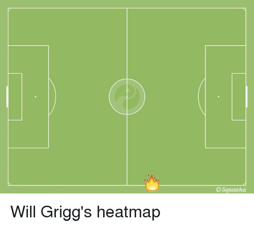 Heat map of Will Grigg during Euro 2016